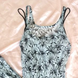 Vintage Betsy Johnson Sheer Floral Overlay Maxi Dress Small